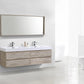 Bliss 72 in. Double Sink Wall Mount Modern Bathroom Vanity - Nature Wood
