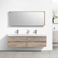Bliss 72 in. Double Sink Wall Mount Modern Bathroom Vanity - Nature Wood