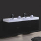 Bliss 80 in. Double Sink Wall Mount Modern Bathroom Vanity - Black