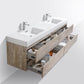 Bliss 80 in. Double Sink Wall Mount Modern Bathroom Vanity - Nature Wood
