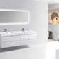 Bliss 80 in. Double Sink Wall Mount Modern Bathroom Vanity - High Gloss White