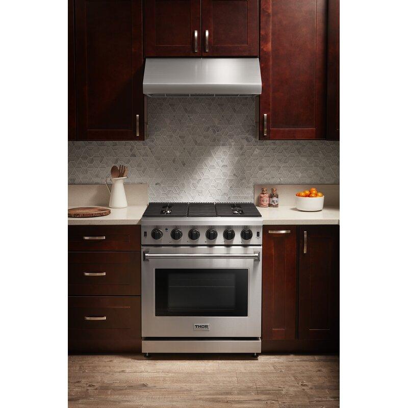 Thor Kitchen 30 in. 4.55 cu. ft. Professional Natural Gas Range in Stainless Steel, LRG3001U | Premium Home Source