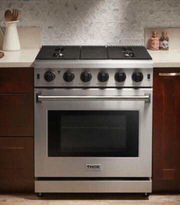 Thor Kitchen Appliance Package - 30 in. Propane Gas Range, Range Hood, Microwave Drawer, Refrigerator, Dishwasher, Wine Cooler, AP-LRG3001ULP-8