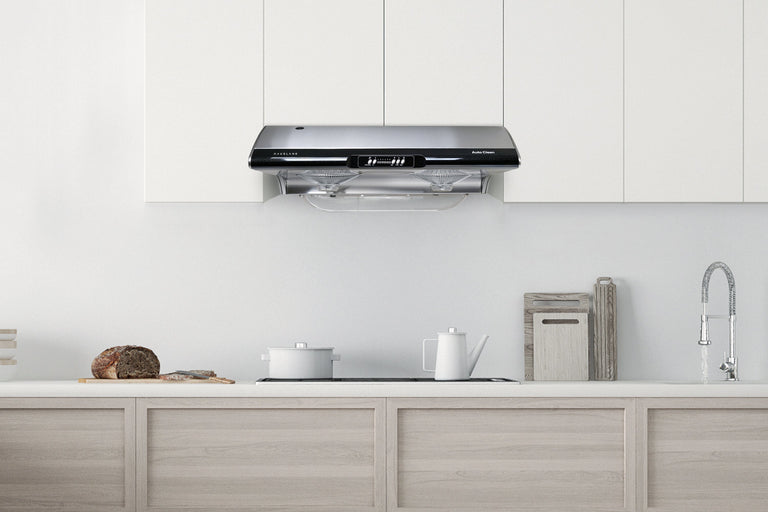 Hauslane 36 Inch Under Cabinet Self-Clean Range Hood with Grease Catchers and Black Trim in Stainless Steel, UC-C395SS-36