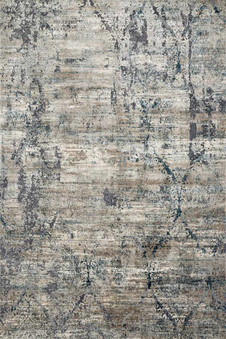 Loloi Rugs Cascade Collection Rug in Taupe, Blue - 6'7" x 9'2"