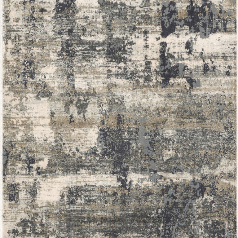Loloi Rugs Cascade Collection Rug in Ivory, Charcoal - 7'10" x 10'10"