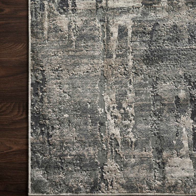 Loloi Rugs Cascade Collection Rug in Ivory, Charcoal - 7'10" x 10'10"