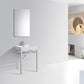 KubeBath Haus 24 in. Stainless Steel Console w/ White Acrylic Sink - Chrome, CH24