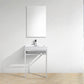 KubeBath Haus 24 in. Stainless Steel Console w/ White Acrylic Sink - Chrome, CH24