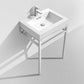 KubeBath Haus 24 in. Stainless Steel Console w/ White Acrylic Sink - Chrome, CH24