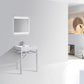 KubeBath Haus 24 in. Stainless Steel Console w/ White Acrylic Sink - Chrome, CH24
