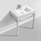 KubeBath Haus 30 in. Stainless Steel Console w/ White Acrylic Sink - Chrome, CH30
