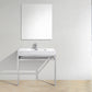 KubeBath Haus 36 in. Stainless Steel Console w/ White Acrylic Sink - Chrome, CH36