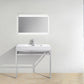 KubeBath Haus 36 in. Stainless Steel Console w/ White Acrylic Sink - Chrome, CH36