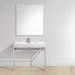 KubeBath Haus 40 in. Stainless Steel Console w/ White Acrylic Sink - Chrome, CH40