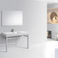 KubeBath Haus 48 in. Stainless Steel Console w/ White Acrylic Sink - Chrome, CH48