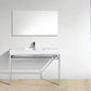 KubeBath Haus 48 in. Stainless Steel Console w/ White Acrylic Sink - Chrome, CH48