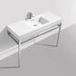 KubeBath Haus 48 in. Stainless Steel Console w/ White Acrylic Sink - Chrome, CH48
