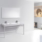 KubeBath Haus 60 in. Double Sink Stainless Steel Console w/ White Acrylic Sink - Chrome, CH60D