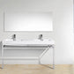 KubeBath Haus 60 in. Double Sink Stainless Steel Console w/ White Acrylic Sink - Chrome, CH60D