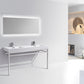 KubeBath Haus 60 in. Double Sink Stainless Steel Console w/ White Acrylic Sink - Chrome, CH60D