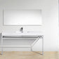 KubeBath Haus 60 in. Single Sink Stainless Steel Console w/ White Acrylic Sink - Chrome, CH60S