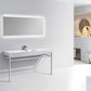 KubeBath Haus 60 in. Single Sink Stainless Steel Console w/ White Acrylic Sink - Chrome, CH60S