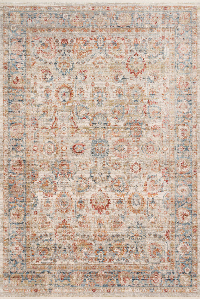 Loloi Rugs Claire Collection Rug in Ivory, Ocean - 9'6" x 13'