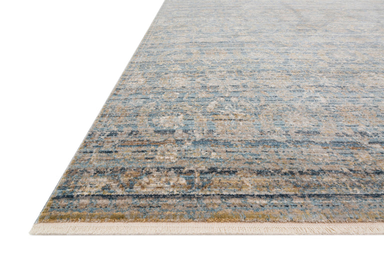 Loloi Rugs Claire Collection Rug in Ocean, Gold - 7'10" x 10'2"