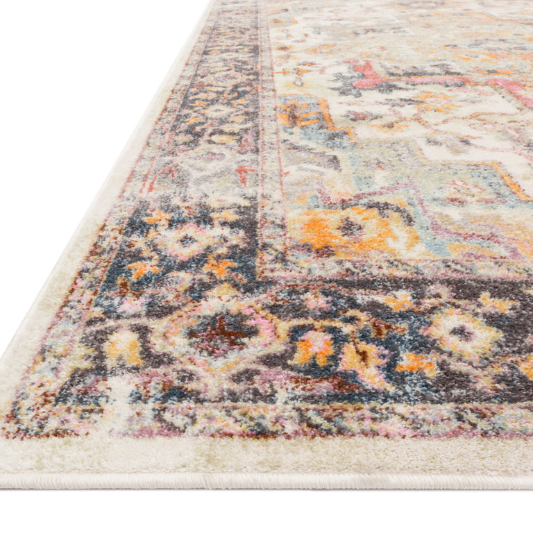 Loloi Rugs Clara Collection Rug in Ivory, Charcoal - 9'3" x 13'