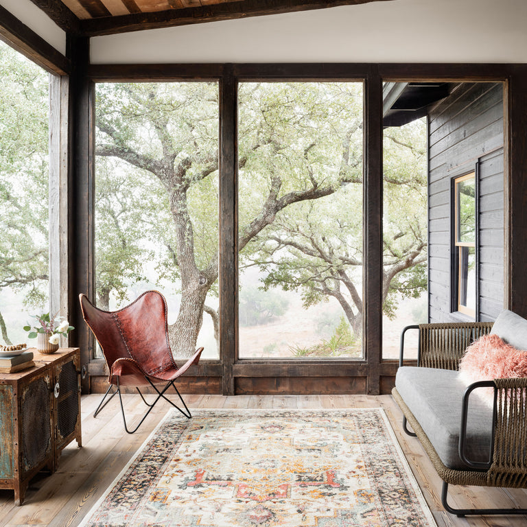 Loloi Rugs Clara Collection Rug in Ivory, Charcoal - 9'3" x 13'