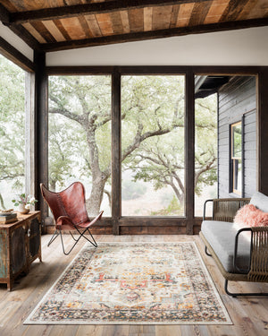 Loloi Rugs Clara Collection Rug in Ivory, Charcoal - 9'3" x 13'