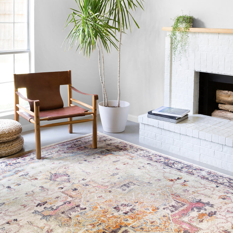 Loloi Rugs Clara Collection Rug in Ivory, Charcoal - 9'3" x 13'
