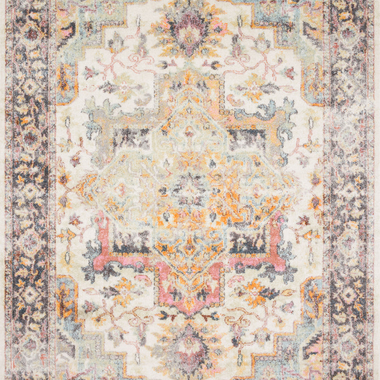 Loloi Rugs Clara Collection Rug in Ivory, Charcoal - 9'3" x 13'