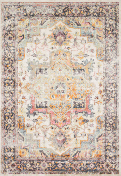 Loloi Rugs Clara Collection Rug in Ivory, Charcoal - 9'3" x 13'