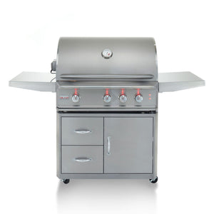 Blaze Professional 34 in., 3 Burner Built-In Natural Gas Grill with Grill Cart, AP-BLZ-3PRO-NG