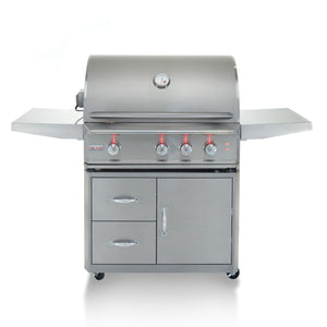 Blaze Professional 34 in., 3 Burner Built-In Propane Gas Grill with Grill Cart, AP-BLZ-3PRO-LP
