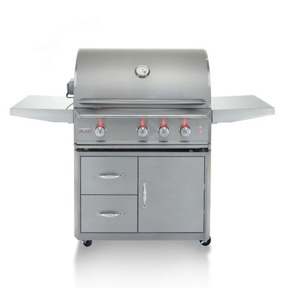 Blaze Professional 34 in., 3 Burner Built-In Propane Gas Grill with Grill Cart, AP-BLZ-3PRO-LP