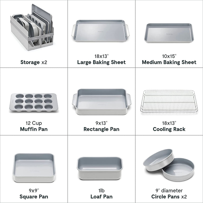 Nonstick Baking Pans Set - Bakeware Set Baking Sheets For Oven, 7 PCS  Stackable Baking Set w/Cookie Sheet, Cake Pan, Loaf Pan, Muffin Pan,  Roaster Pan, Cooling Rack, PTFE & PFOA Free