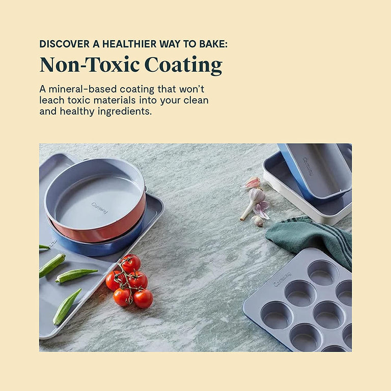 Caraway Nontoxic Ceramic 5-Piece Bakeware Set Cream