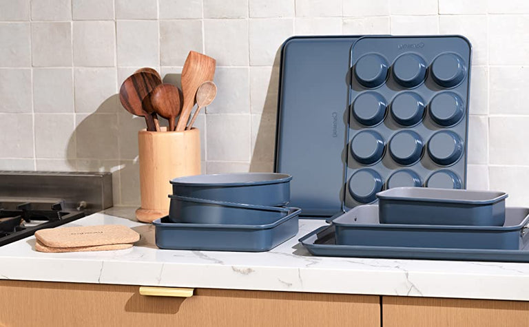 Caraway Home Navy Non-Stick Ceramic 7-Piece Cookware Set