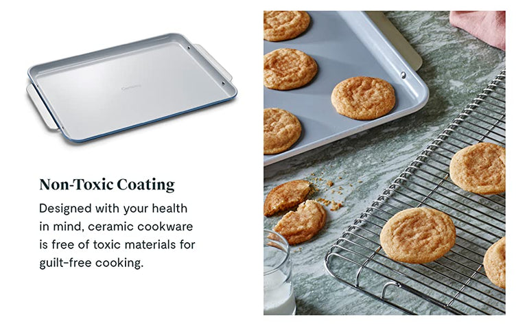 Caraway Non-Stick Ceramic Baking Sheet - Naturally Slick Ceramic Coating -  Non-Toxic, PTFE & PFOA Free - Perfect for Baking, Roasting, and More 