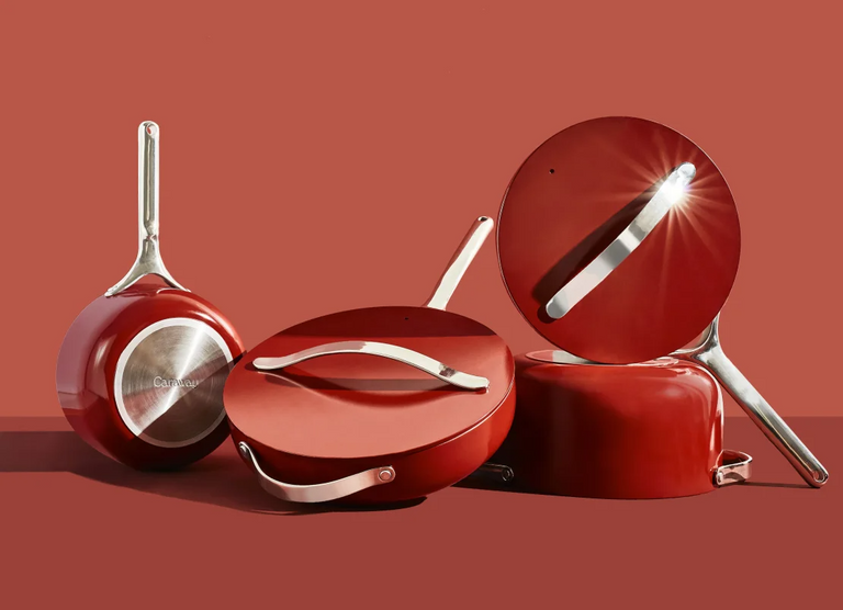 Caraway Red Cookware Set with Red Background