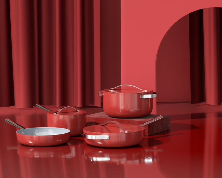Caraway Red Cookware Set Showcase