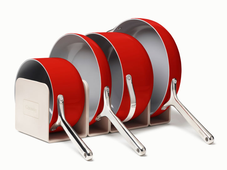 Caraway Red Cookware Set in Storage Dividers