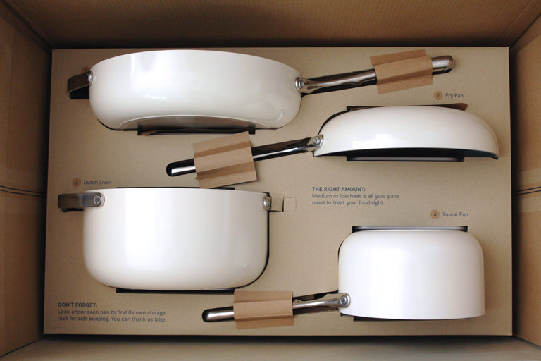 Caraway Non-Toxic and Non-Stick Cookware Set in Cream