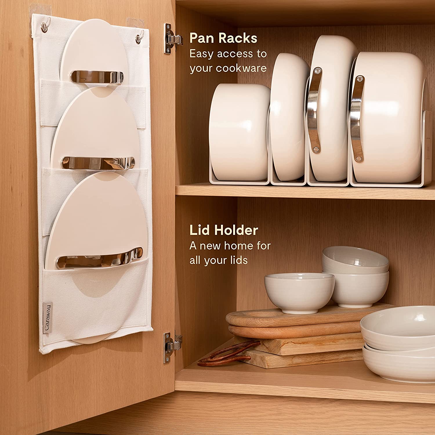 Caraway Cream Cookware Set in Storage