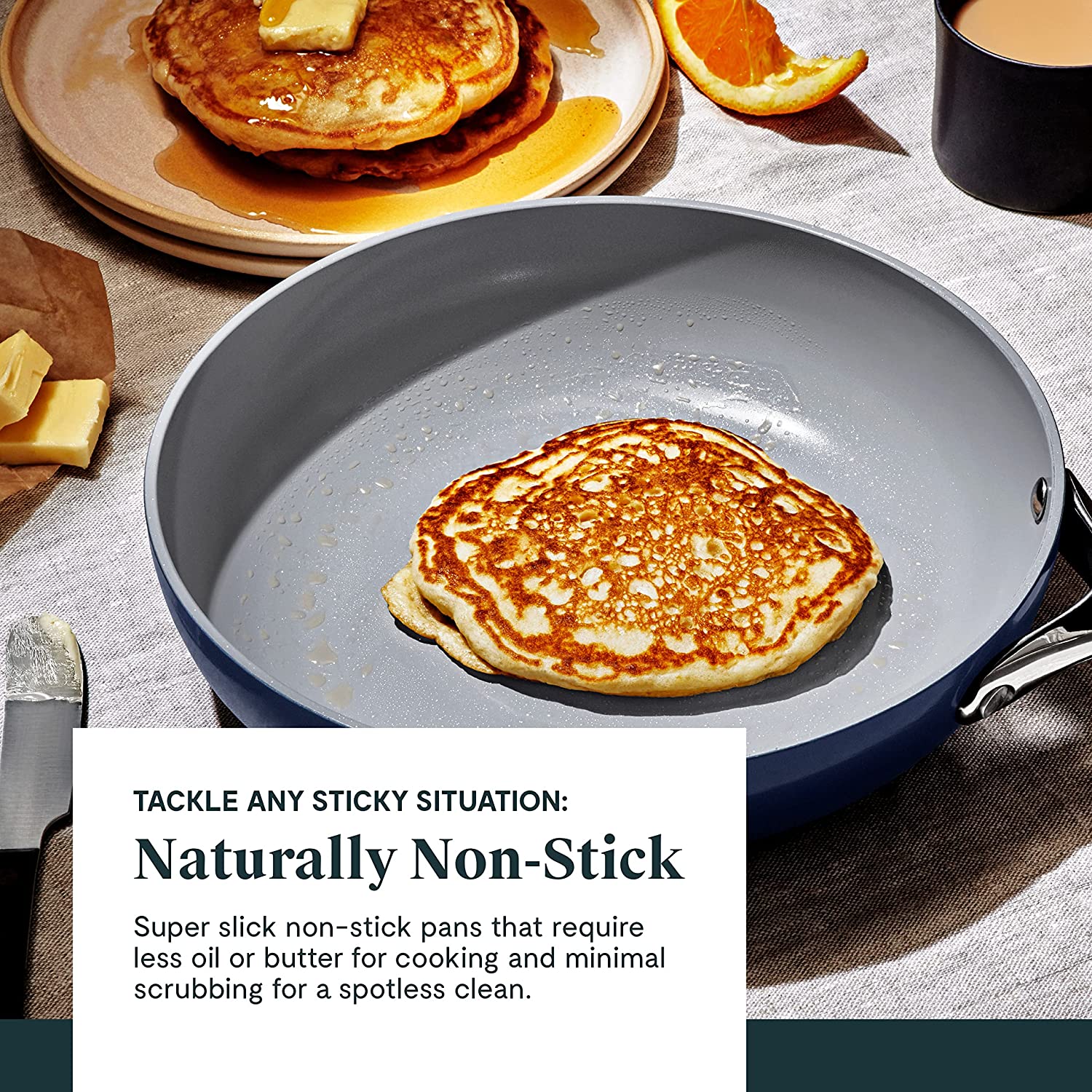 みぽりん　navyとWHT 2点セット Caraway Non-Toxic and Non-Stick Cookware Set in Navy