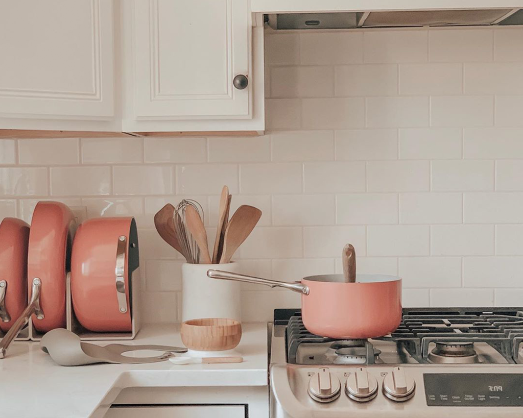Caraway Perracotta Cookware Set in Kitchen