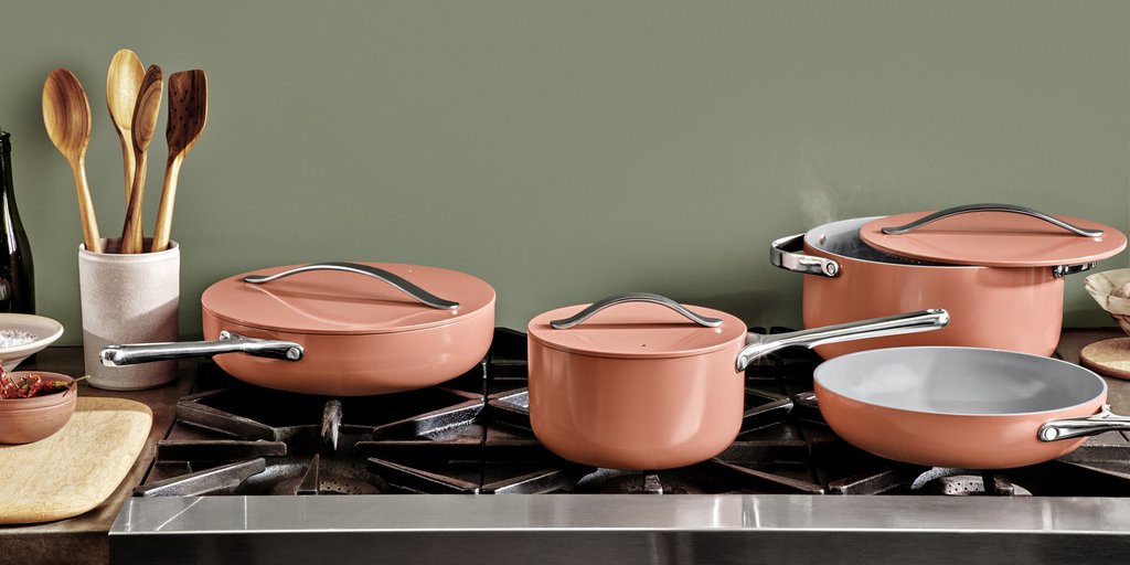 Caraway Perracotta Cookware Set on Range